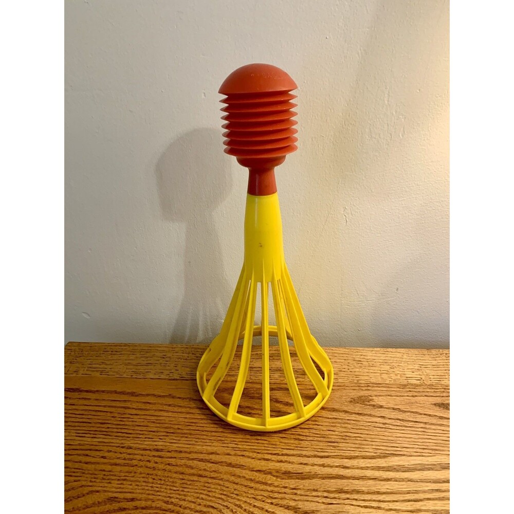 VTG 1970s Pop A Lot Tupperware Toy 1970s Yellow Red No Ball Large shuttlecock